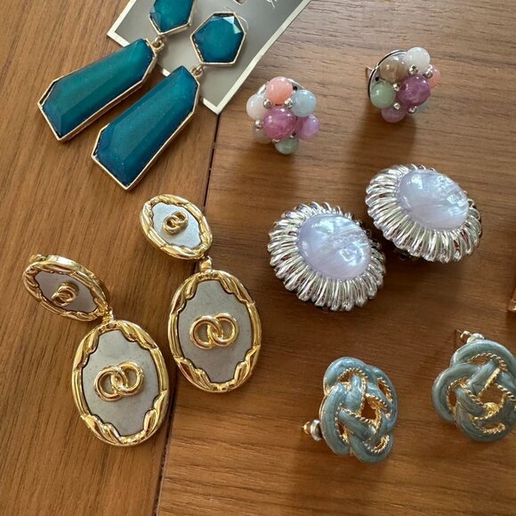 Vintage & modern earring + brooch lot – mermaidcore, fairy, eclectic styles - Picture 3 of 6